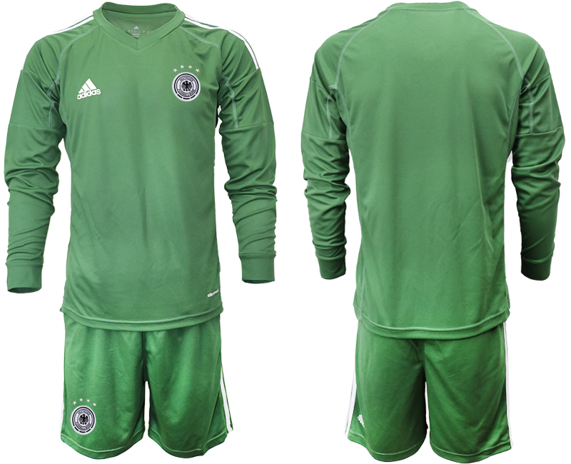 Men 2021 European Cup Germany green Long sleeve goalkeeper Soccer Jersey1->germany jersey->Soccer Country Jersey